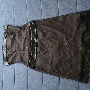 BLACK STRAPLESS SEQUINED COCKTAIL DRESS BY TWENTY ONE SIZE SMALL